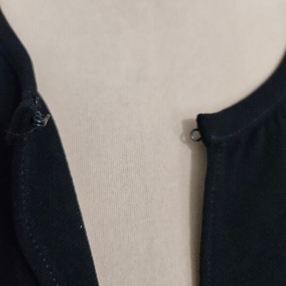 NEW Eva Blue Black Dressy Shrug Cardigan with Embellished Fringe Sleeves Size 6 - Picture 8 of 12